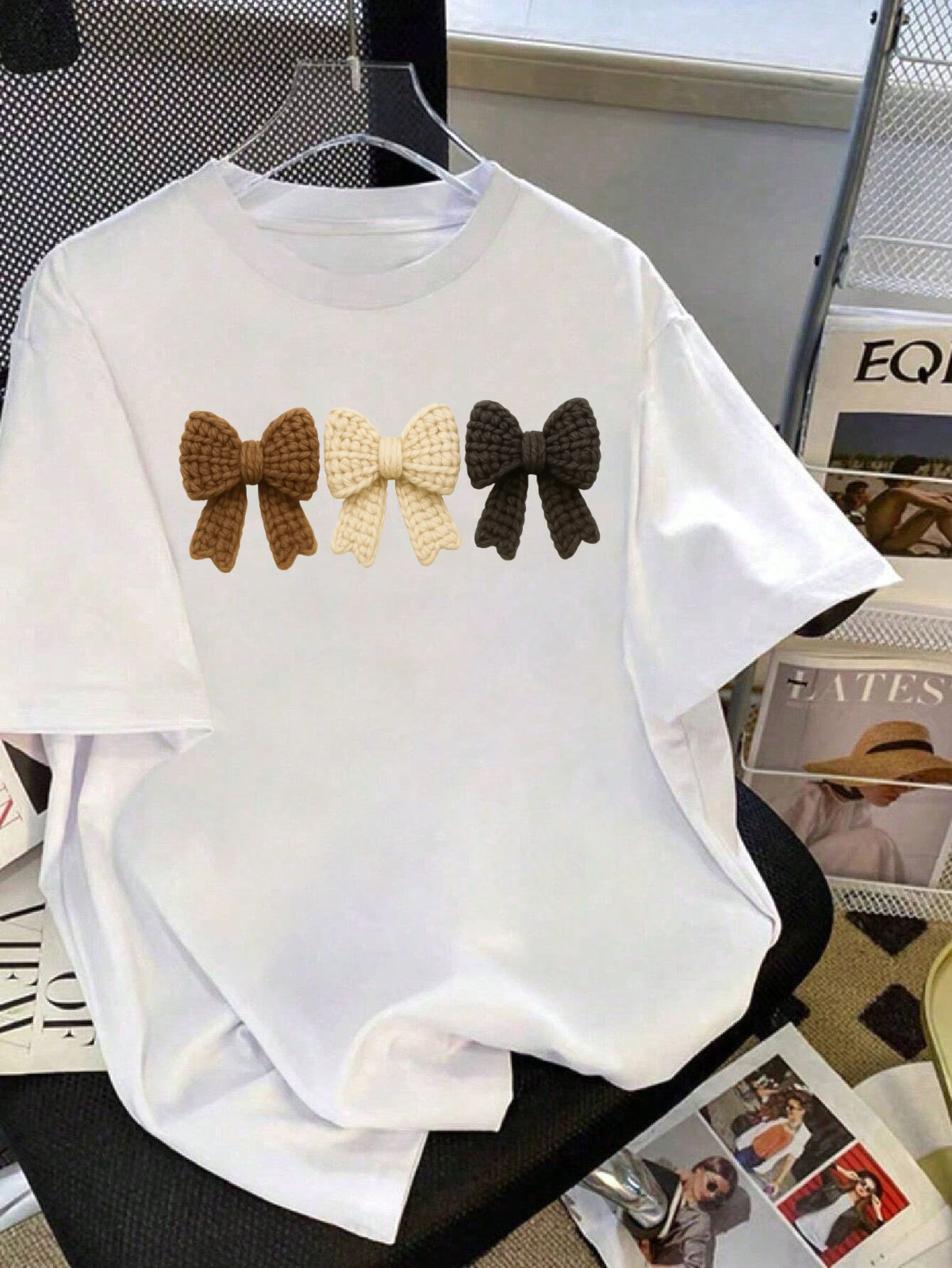 Bows Oversized Tshirt - White