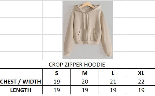 Beige Crop Zipper