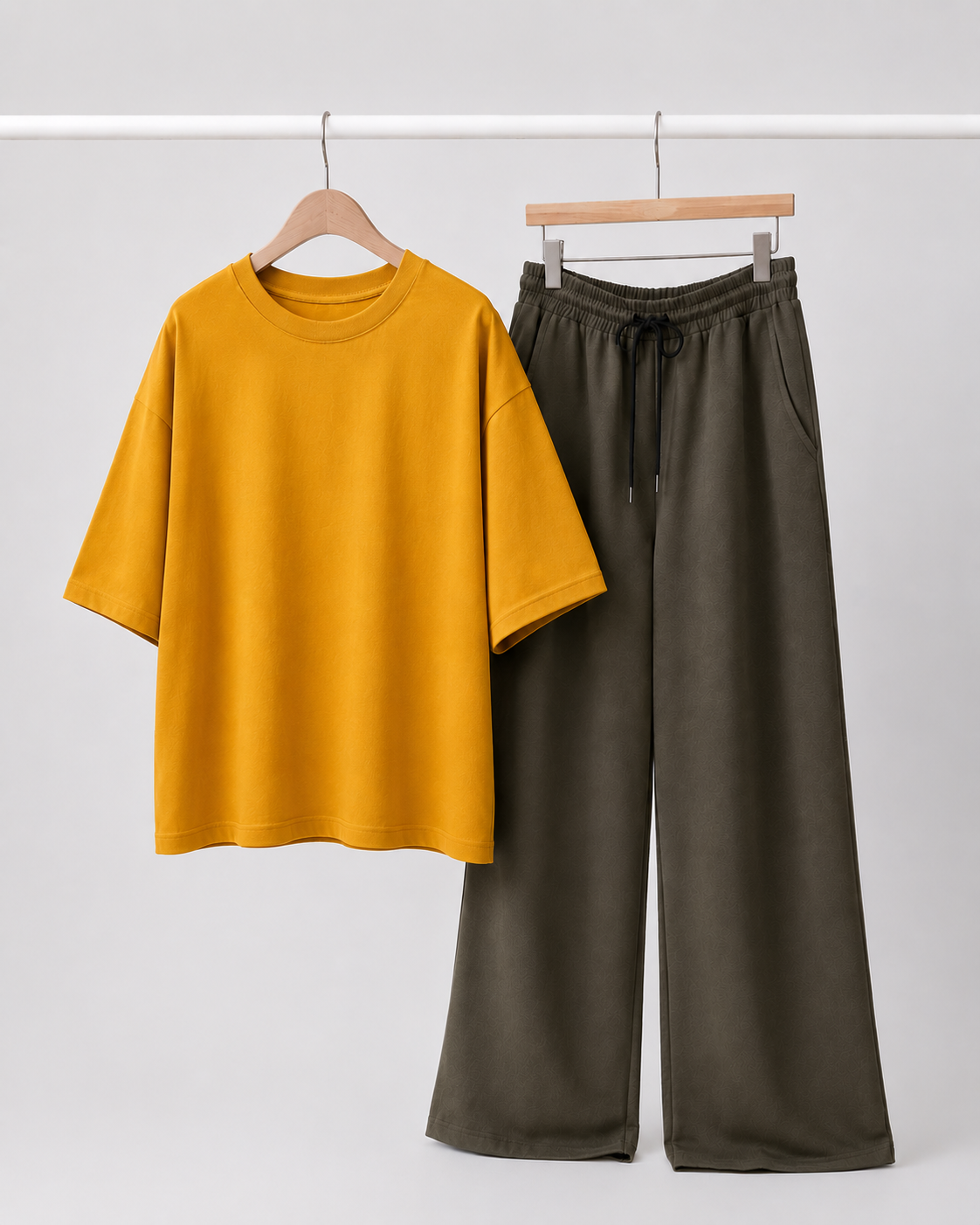 Oversized Comfort Matching Set (Khaki Olive & Mustard)
