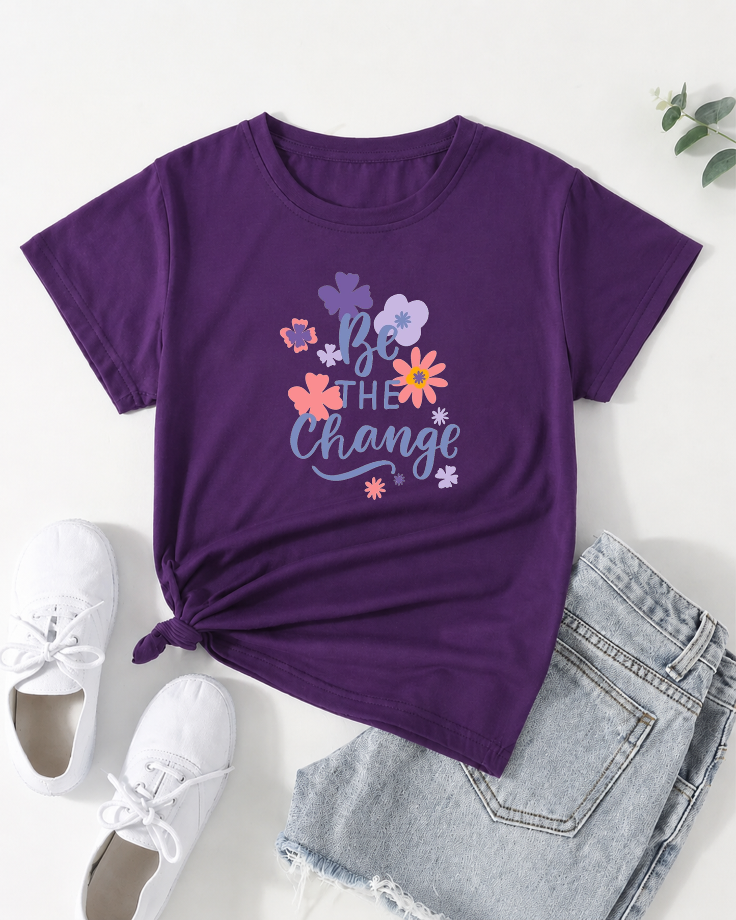 Be The Change Purple Tshirt