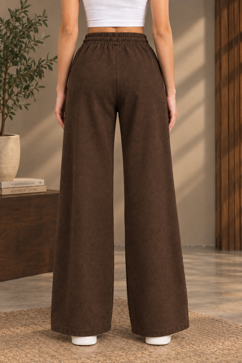 Wide Leg Trouser For Summers - Brown