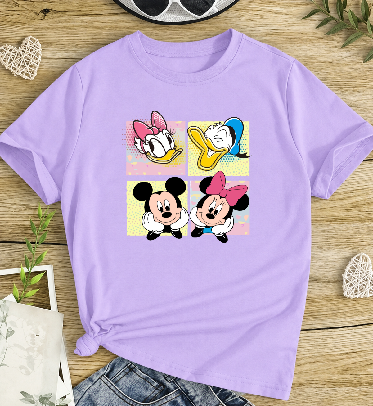 Mickey & Duffy Tshirt - Lilac