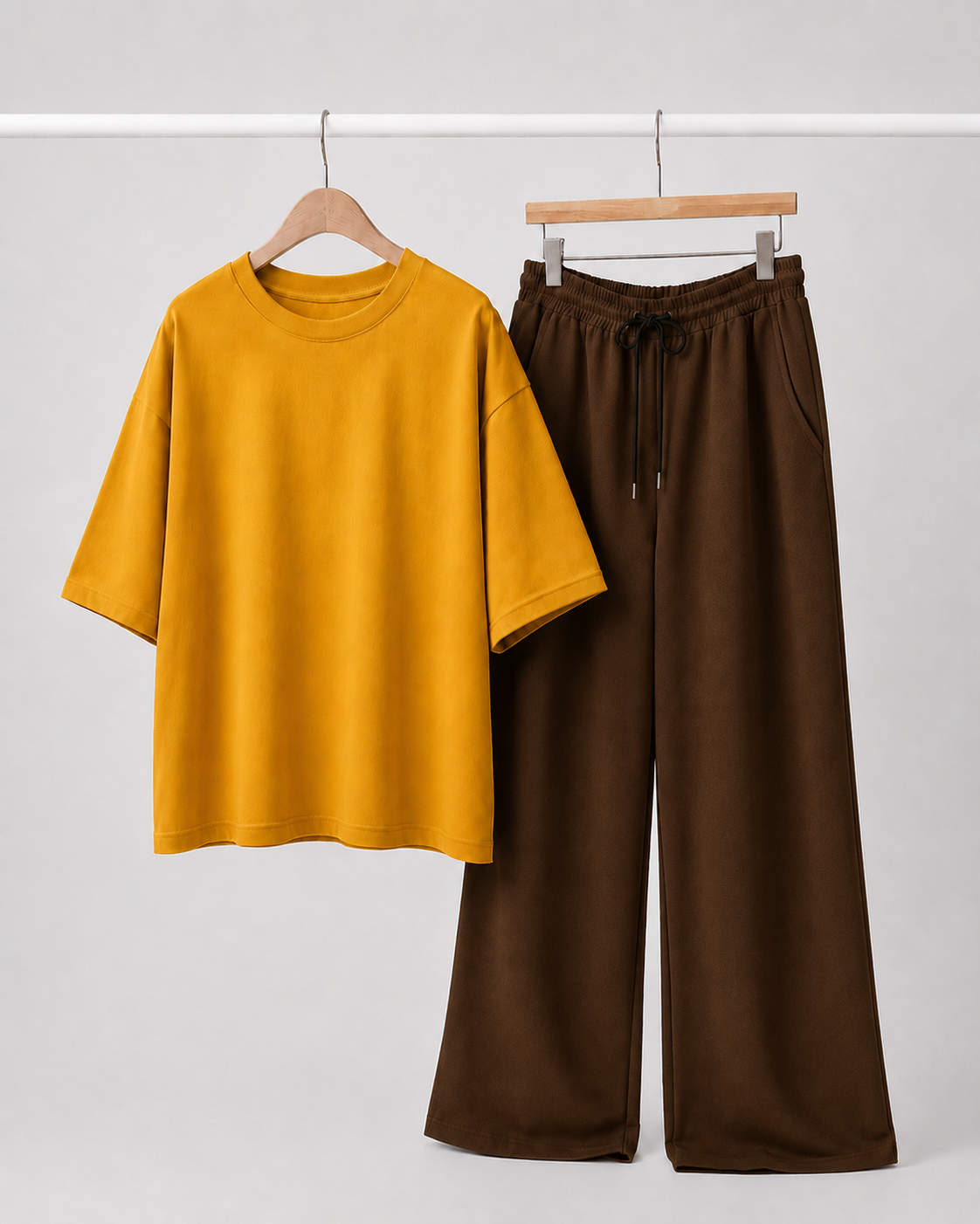 Oversized Comfort Matching Set (Brown & Mustard)