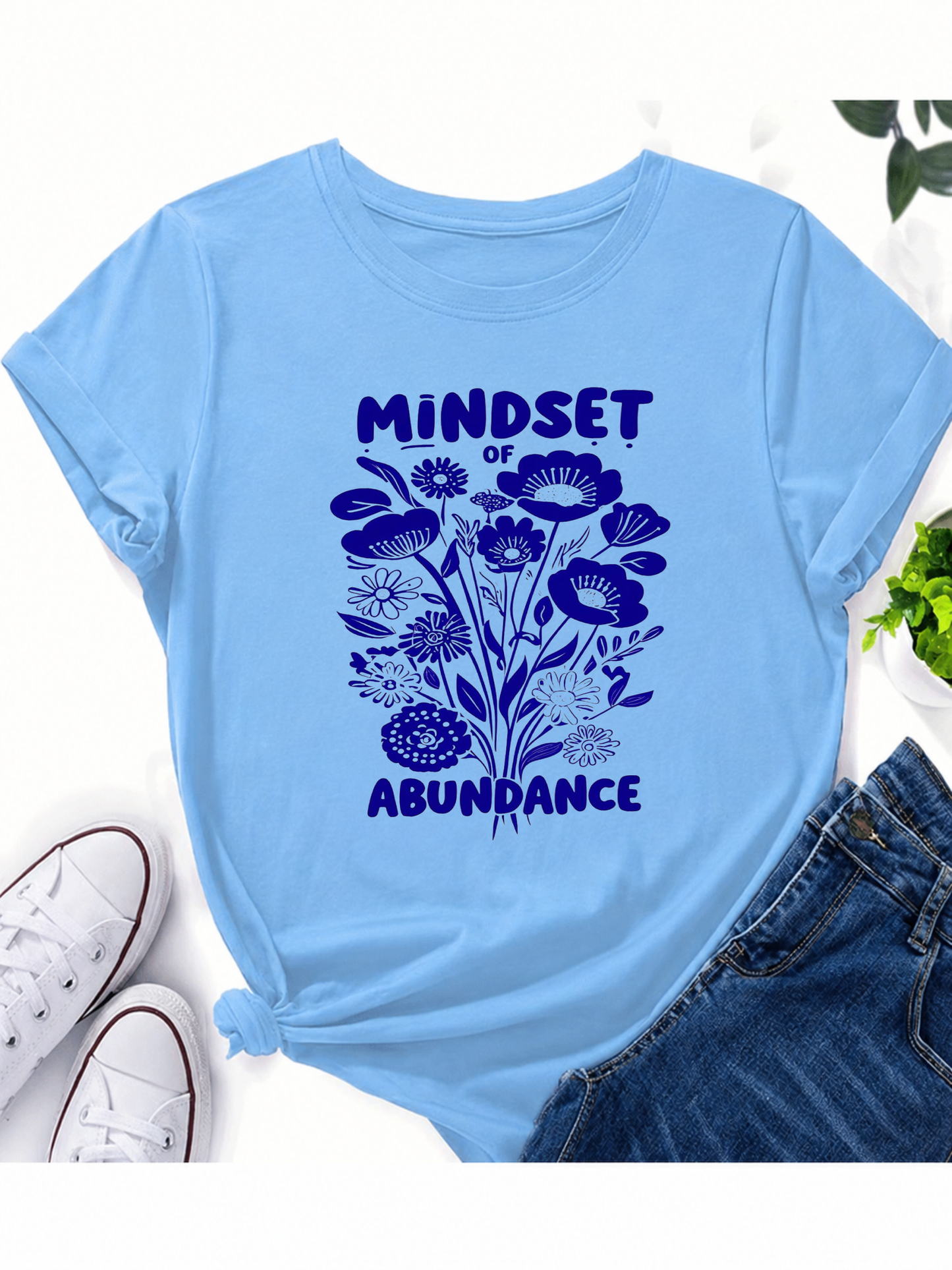 Mindset Of Abundance Skyblue Tshirt