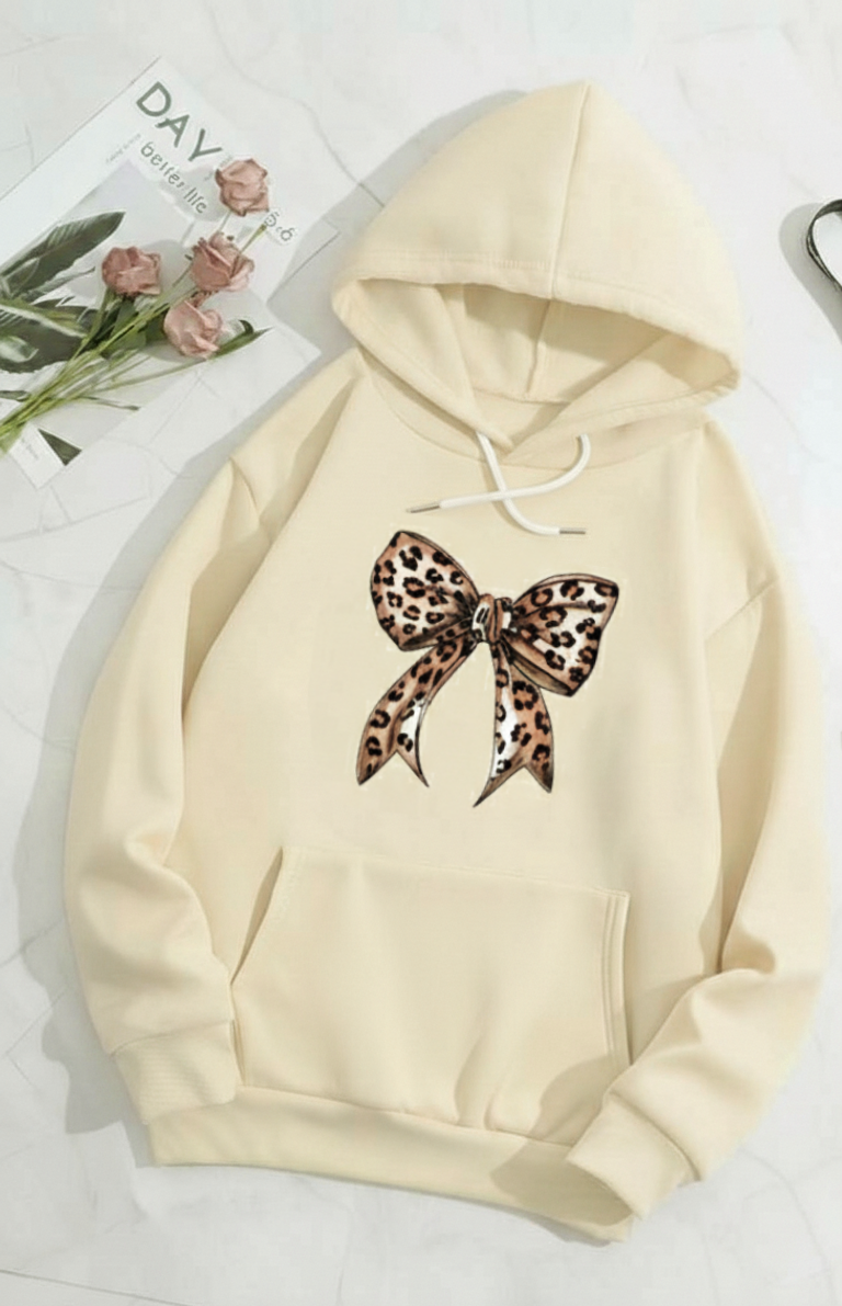 Bow Cream Hoodie