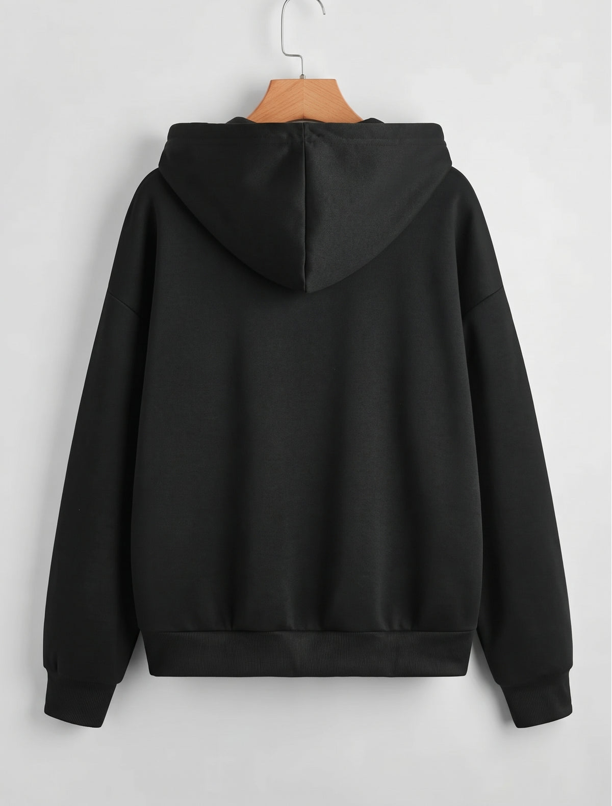 Zipper Hoodie Jacket - Black