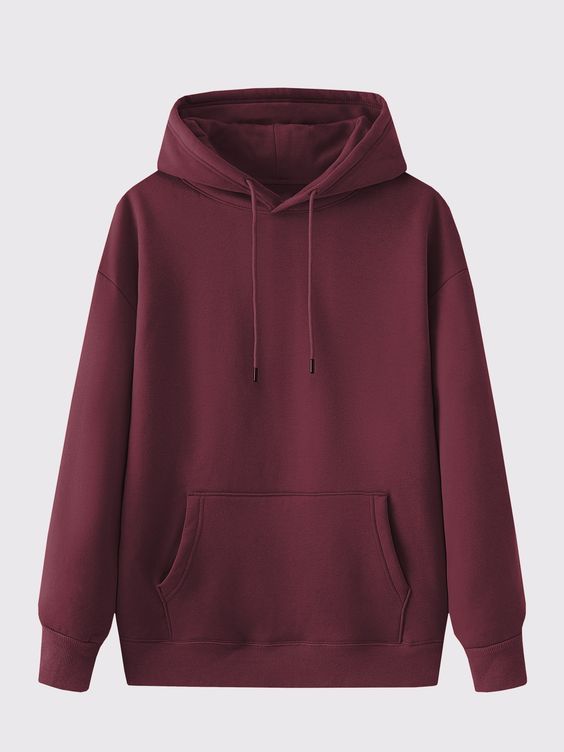 Plain Basic Hoodie - Maroon