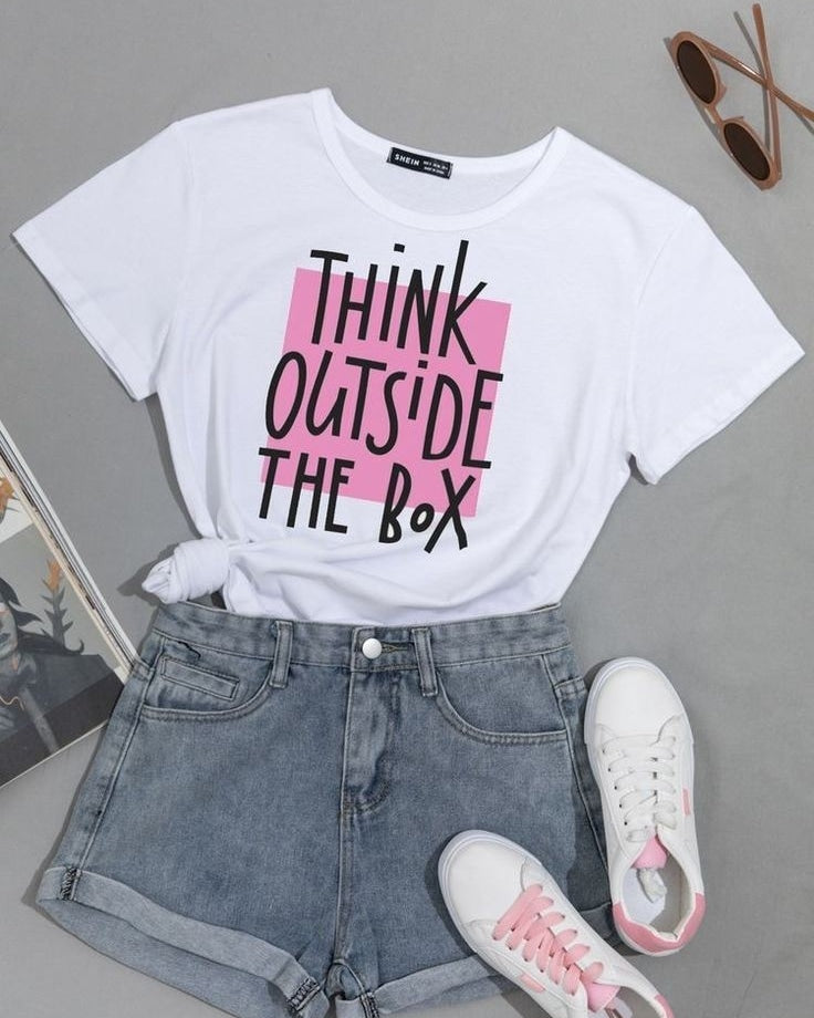 Think Outside the Box Tshirt - White