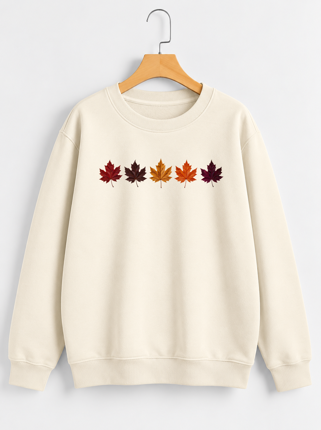 Maple Leaves Sweatshirt - Cream