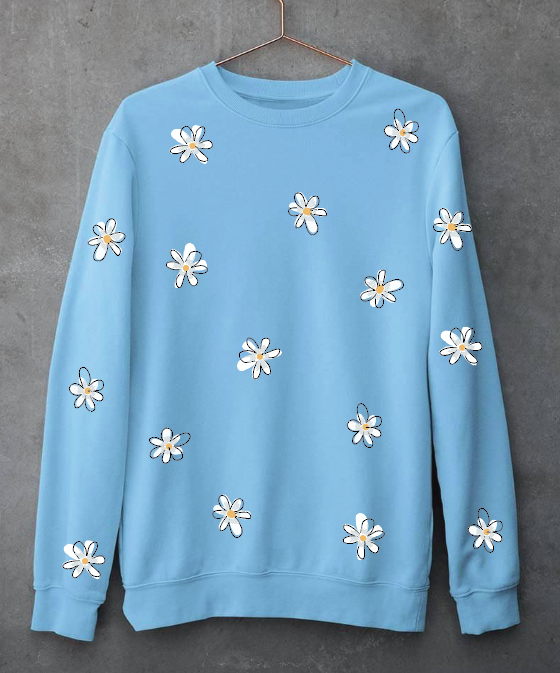 Daisy Sweatshirt - Sky Blue