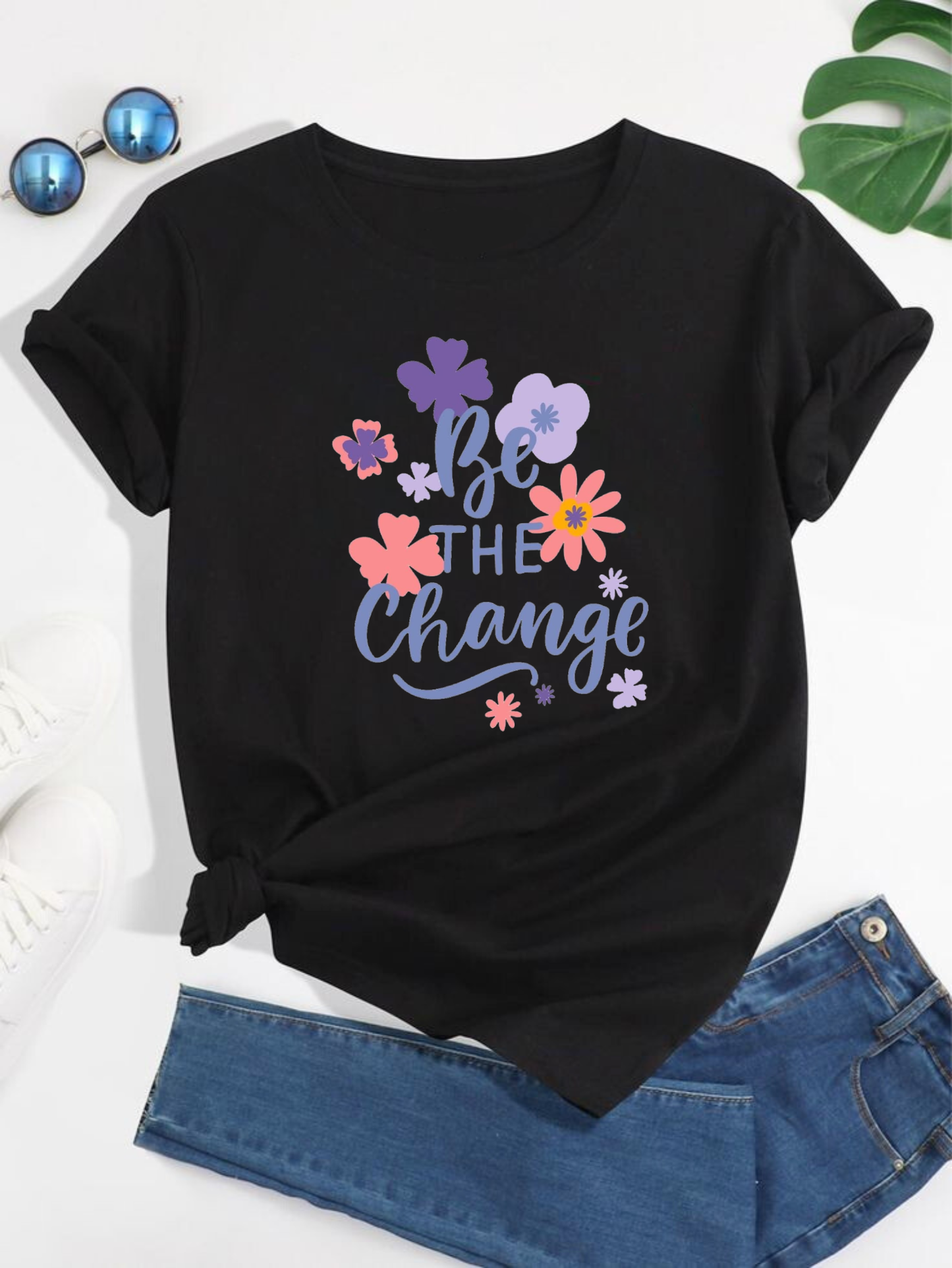 Be The Change Black Tshirt