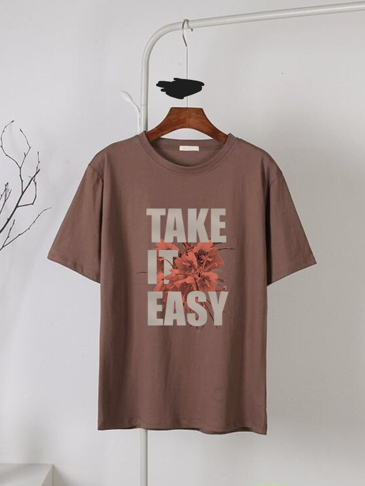Take it Easy Tshirt - Dark Brown
