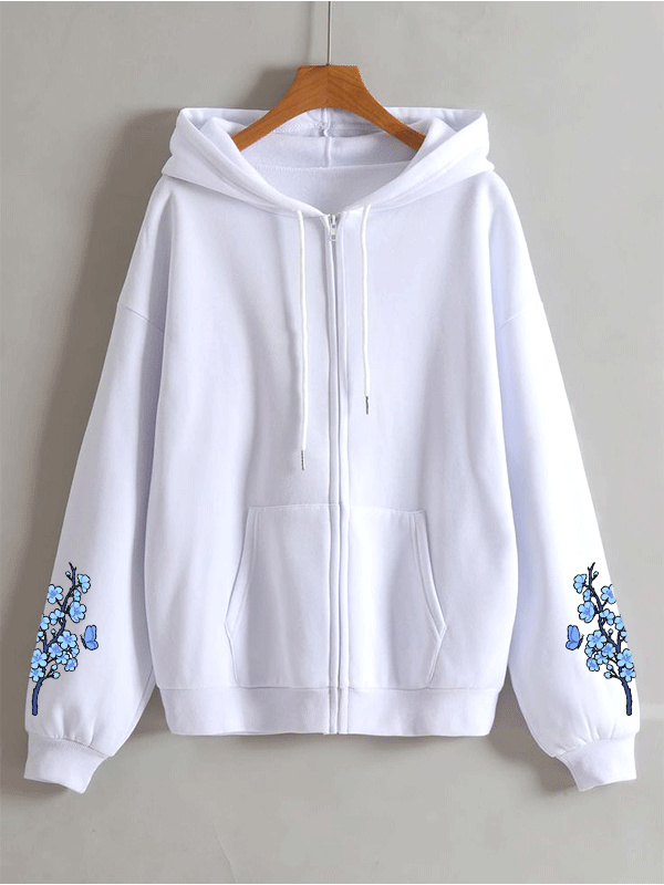 Sakura Hoodie Jacket - White
