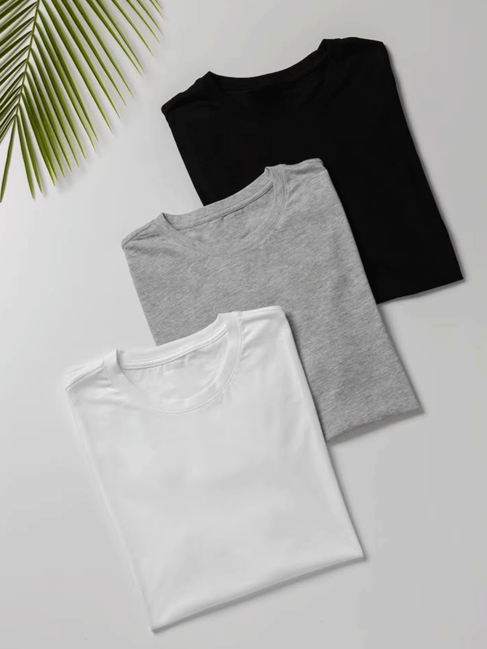 Pack of 3 Basic Tshirts - Black-White-Grey