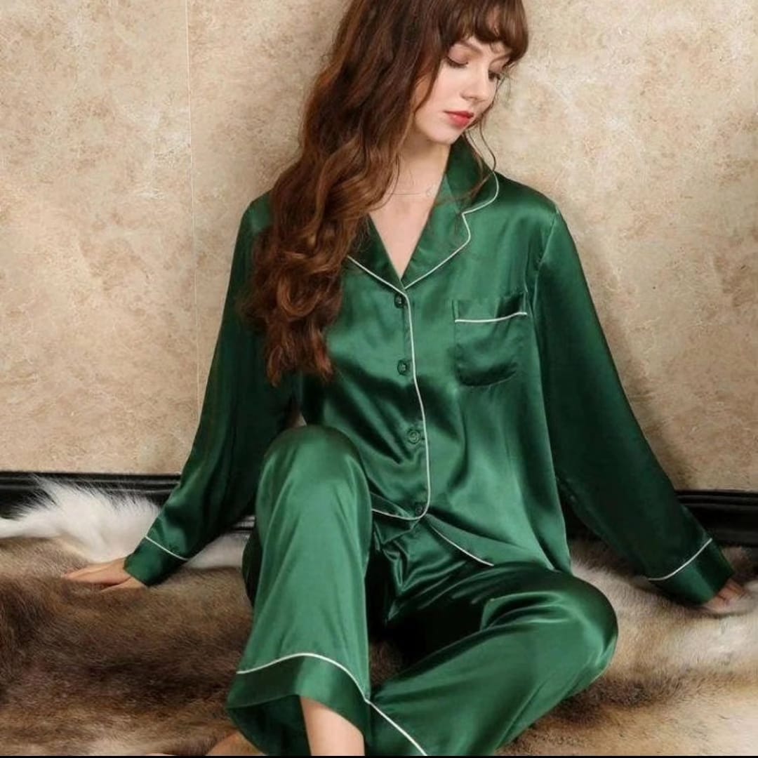 Green Silk Pj Set