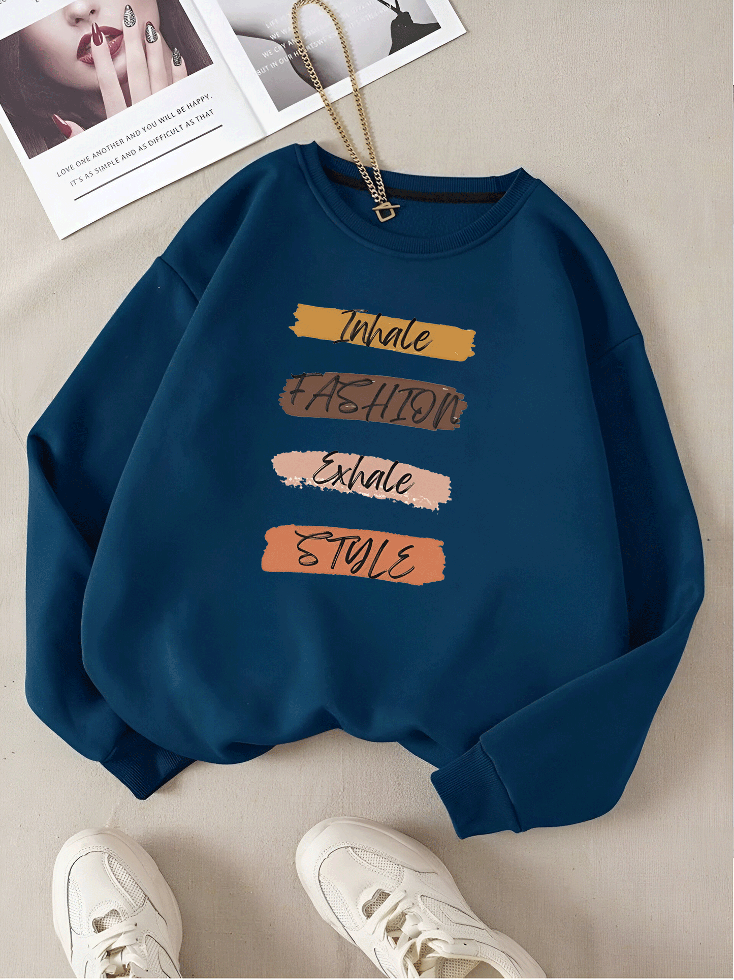 Inhale Exhale Sweatshirt - Petroleum Blue