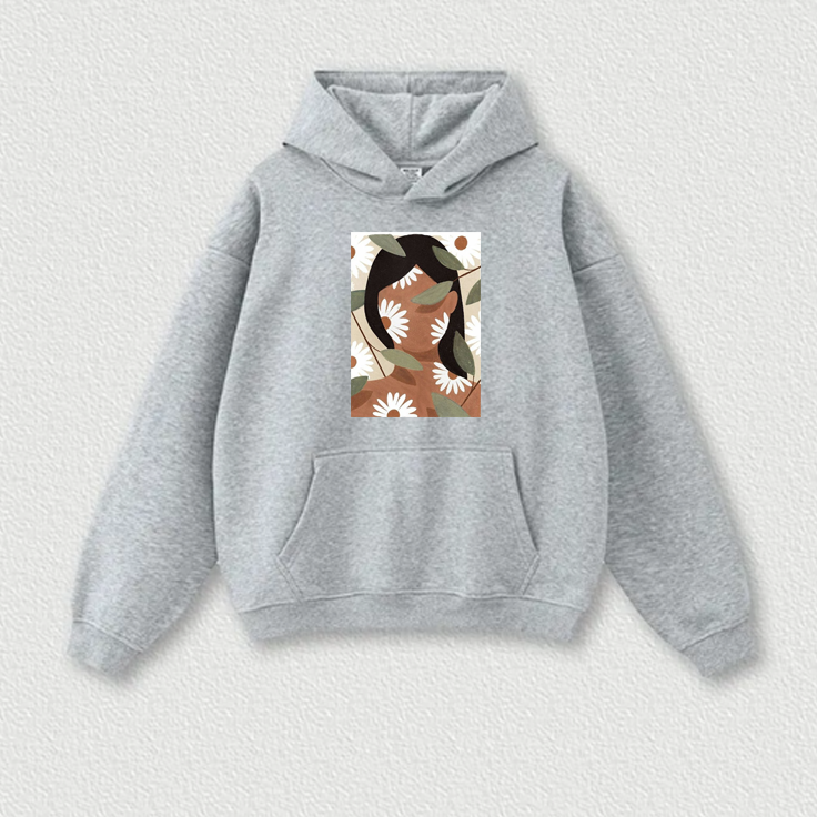 Face Daisy Hoodie - Grey