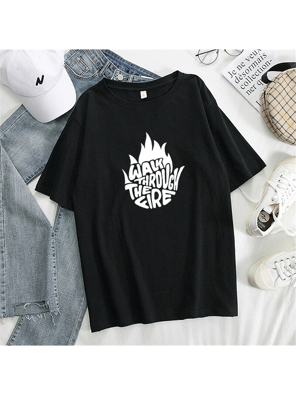 Walk Through Fire Oversized Tshirt - Black