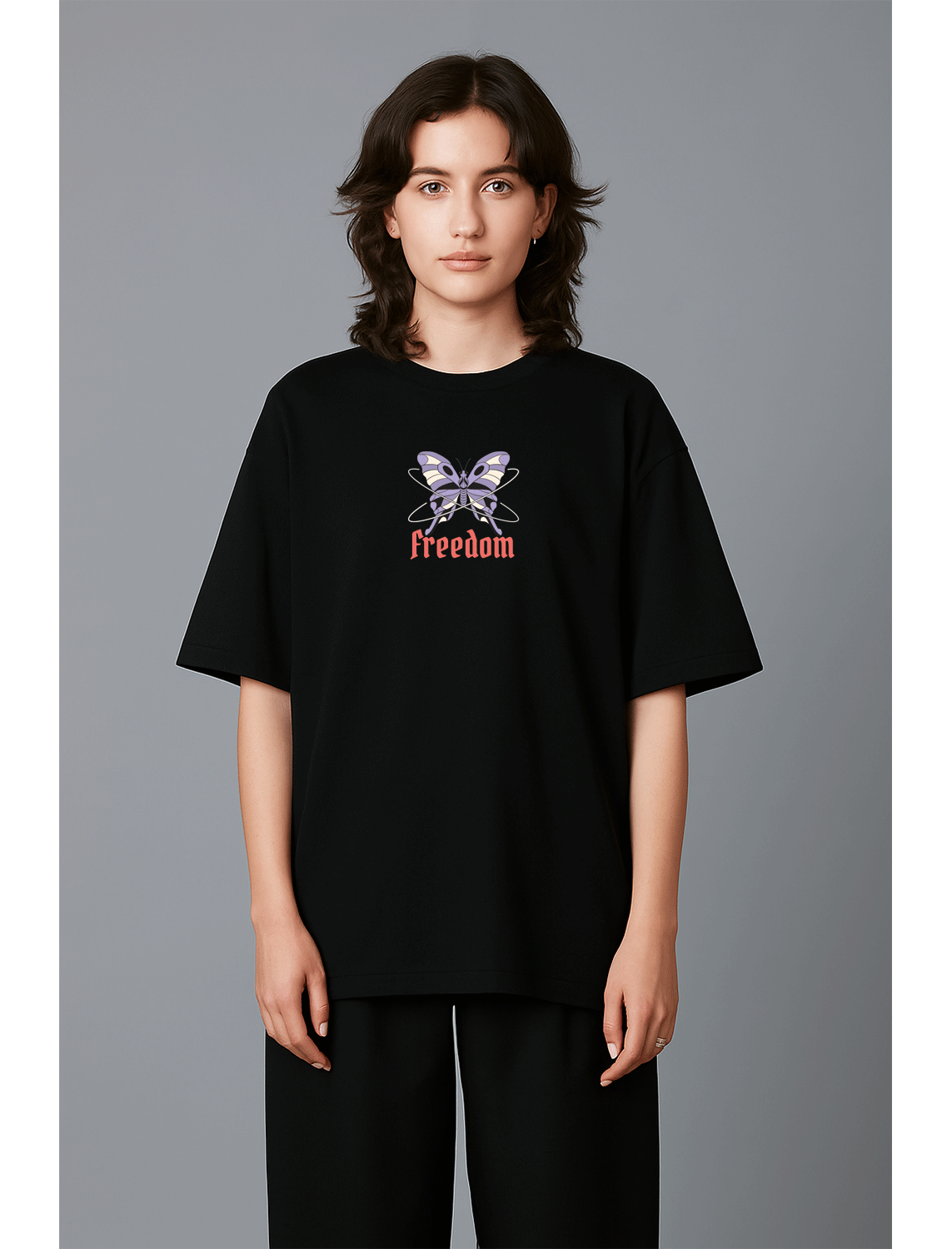 Freedome Oversized Tshirt - Black