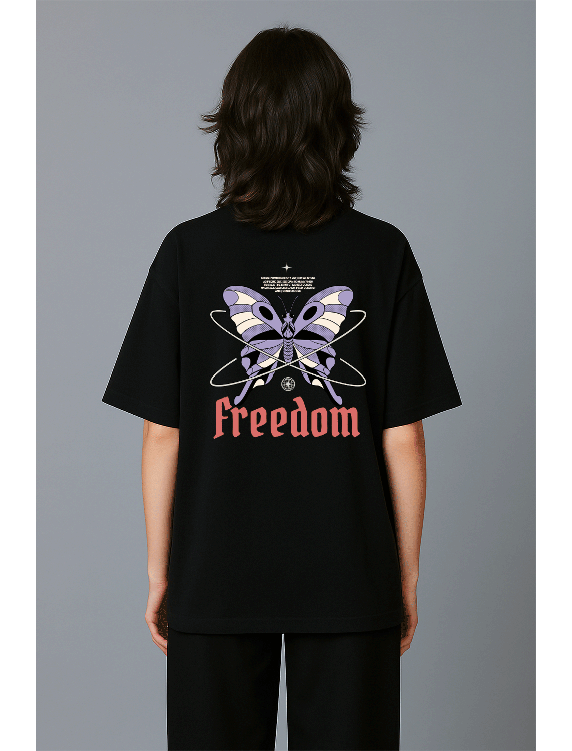 Freedome Oversized Tshirt - Black