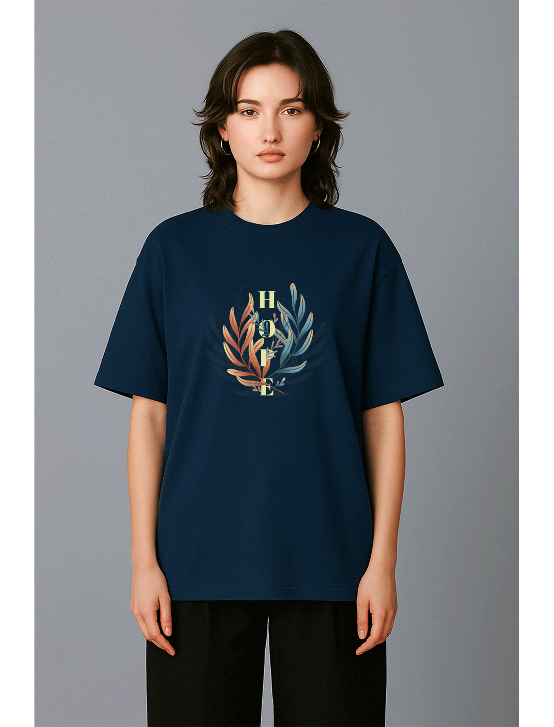 Hope Oversized Tshirt - Petroleum Blue
