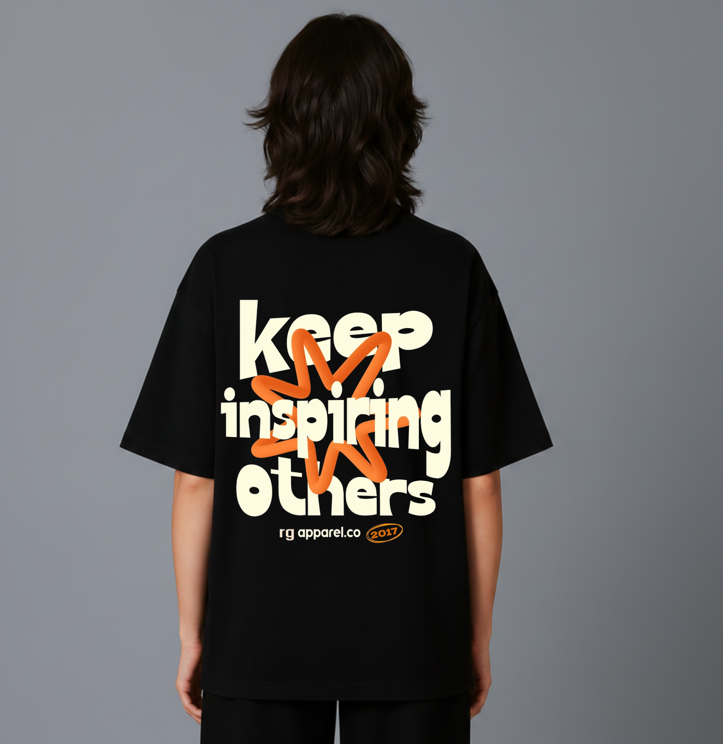 Keep Inspiring Oversized Tshirt - Black