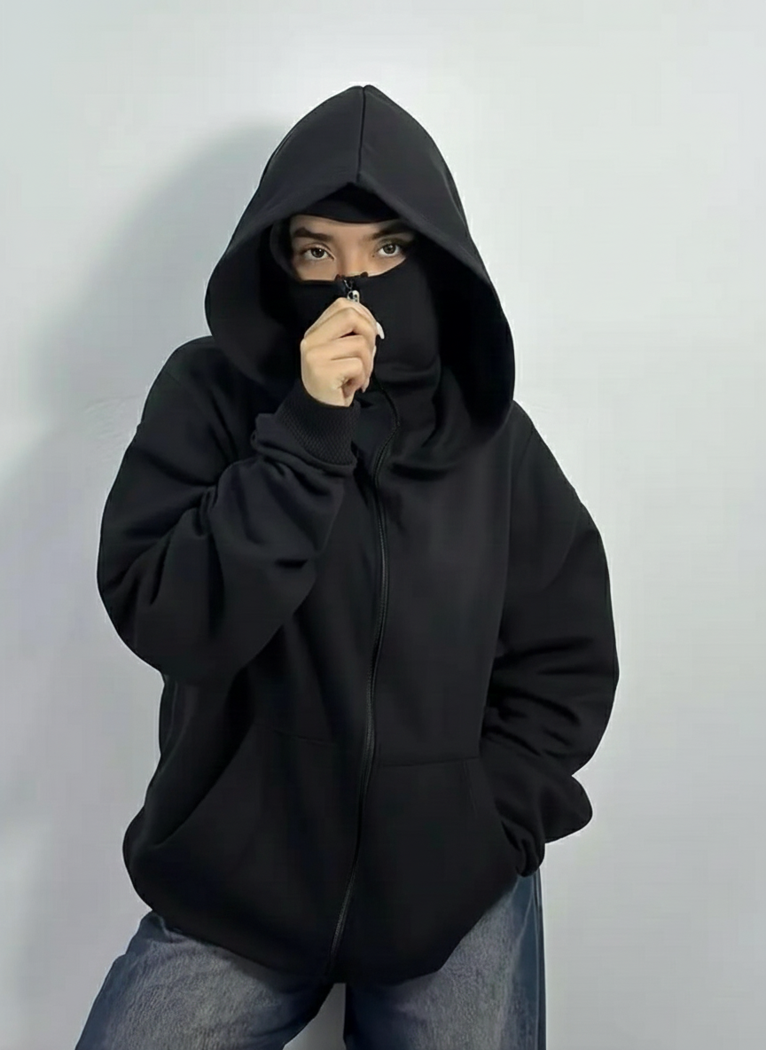 Balaclava Ninja Zipper Hoodie