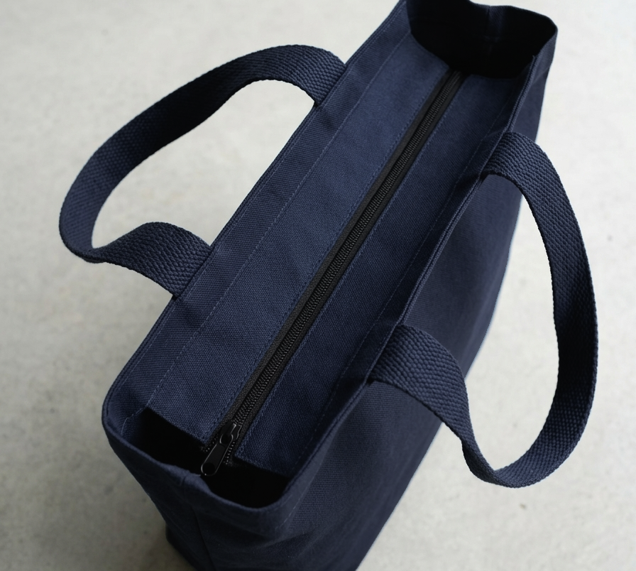 Navy Blue Canvas Daisy Bow Tote Bag (NEW ARRIVAL)
