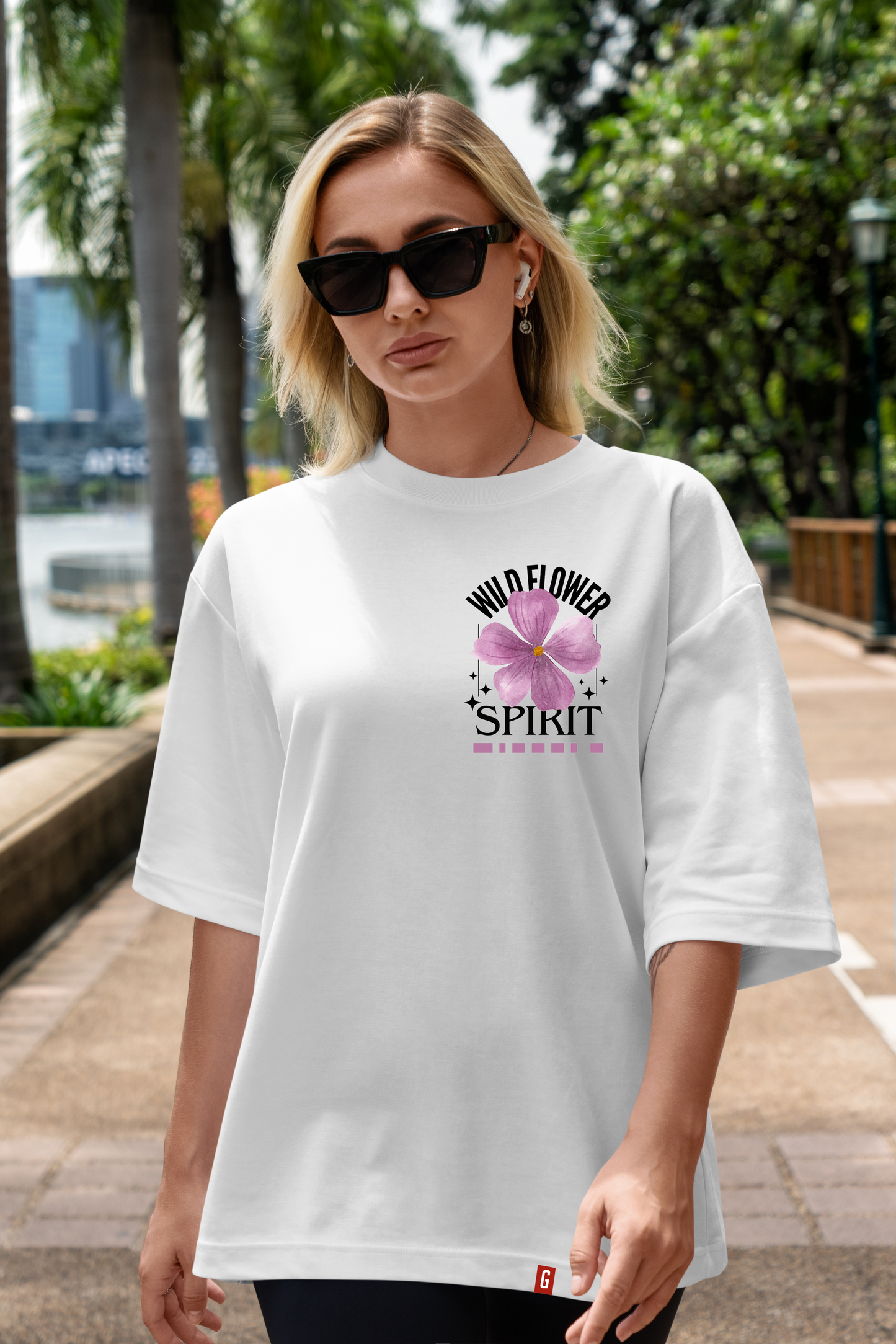 Wildflower Spirit Drop Shoulder Tshirt - White