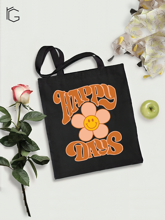 Happy Days Tote Bag - Black