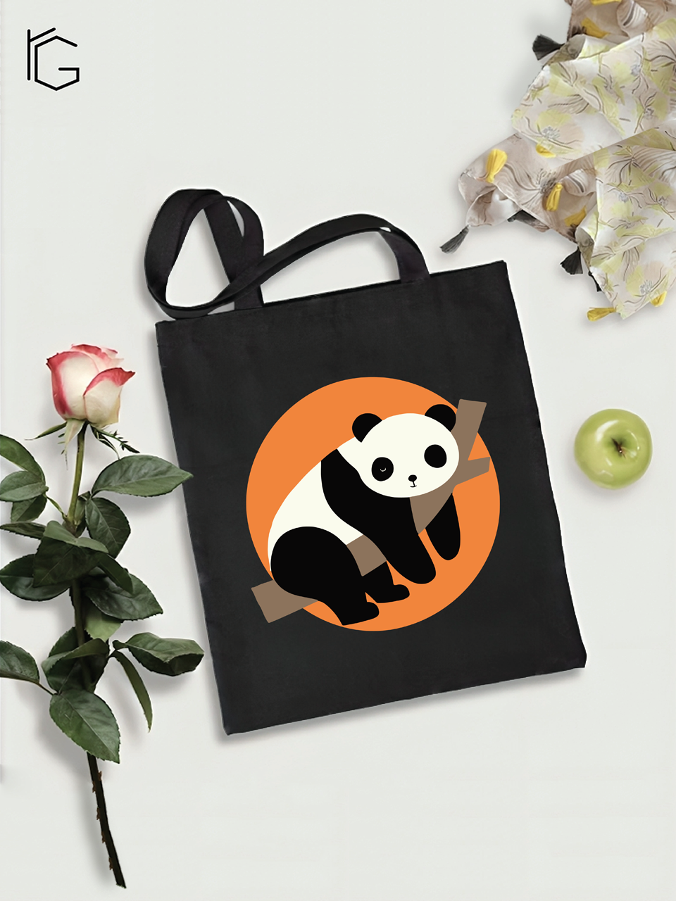 Panda Tote Bag - Black