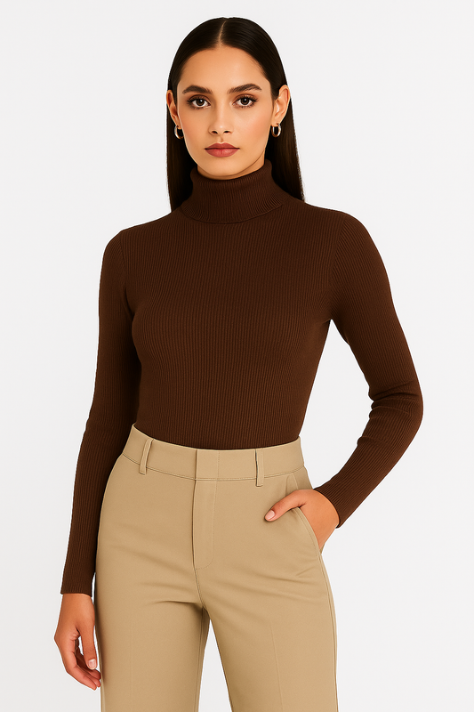 Brown Turtle Neck for Women