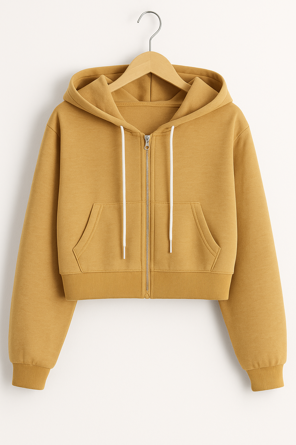 Sand Brown Crop Zipper