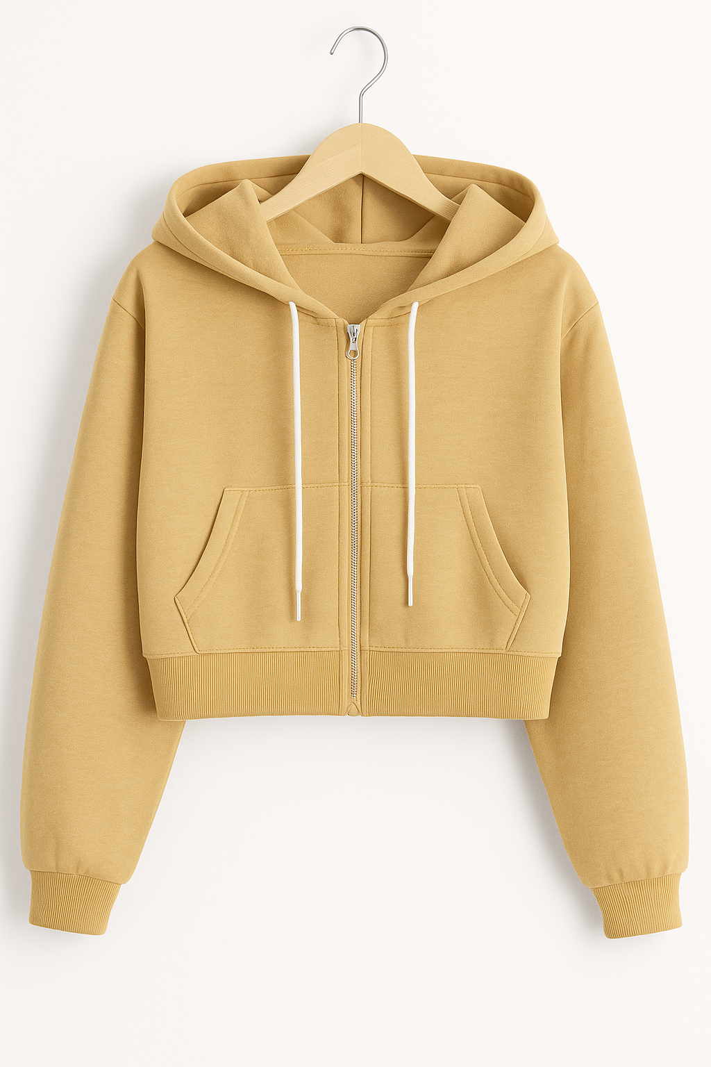 Sand Brown Crop Zipper
