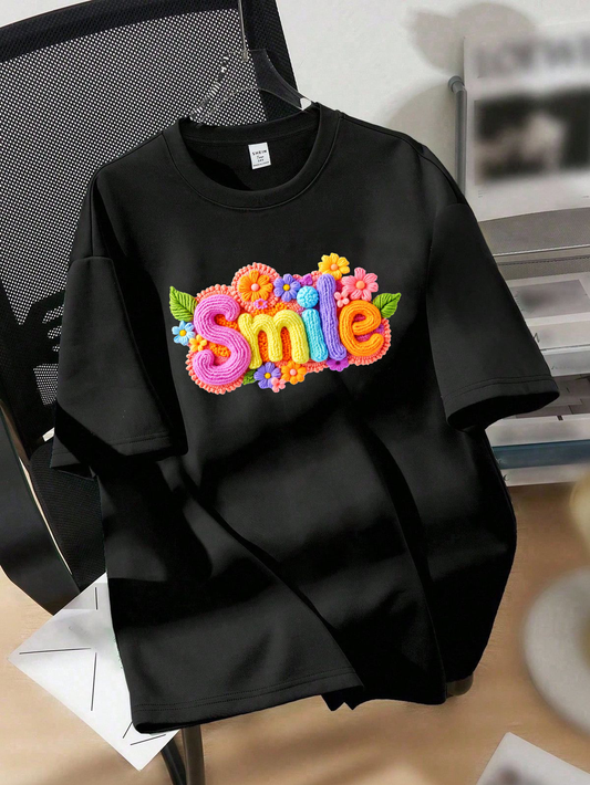 Smile Oversized Tshirt - Black