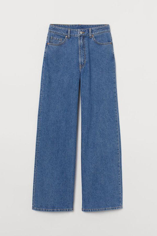 Wide Leg Jeans - Denim Blue