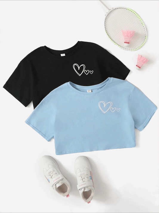 Hearts Pocket Crop Tshirt