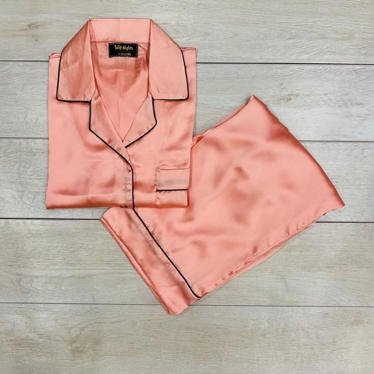 Peach Silk Pj Set