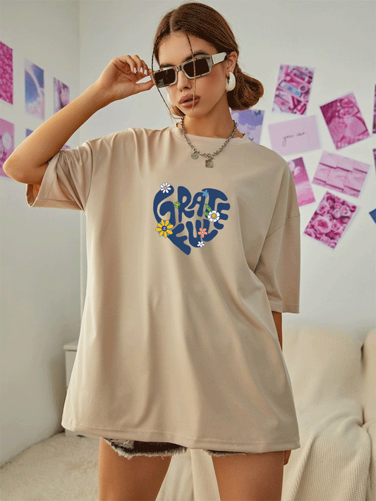 Grateful Oversized Tshirt - Beige