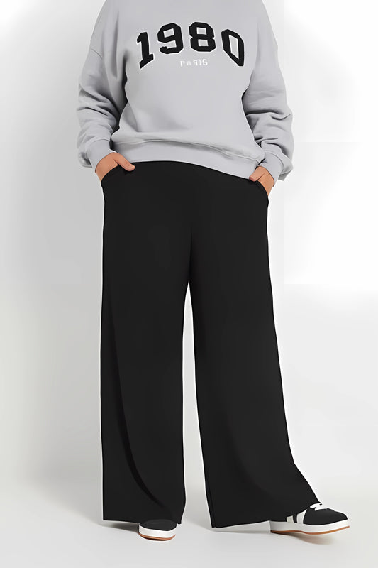 Wide Leg Trouser for Winters - Black