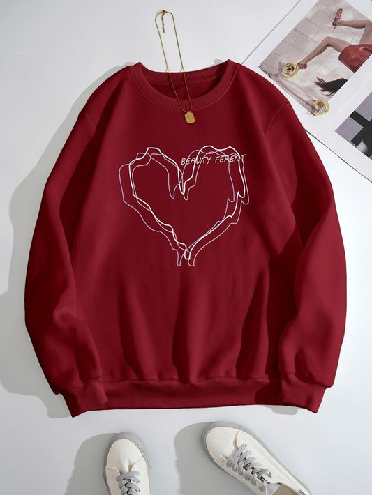 Heart Sweatshirt - Maroon