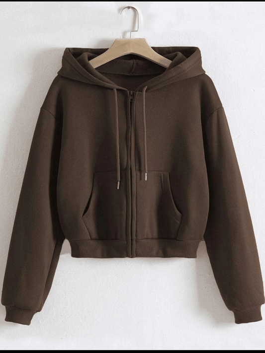 Brown Crop Zipper