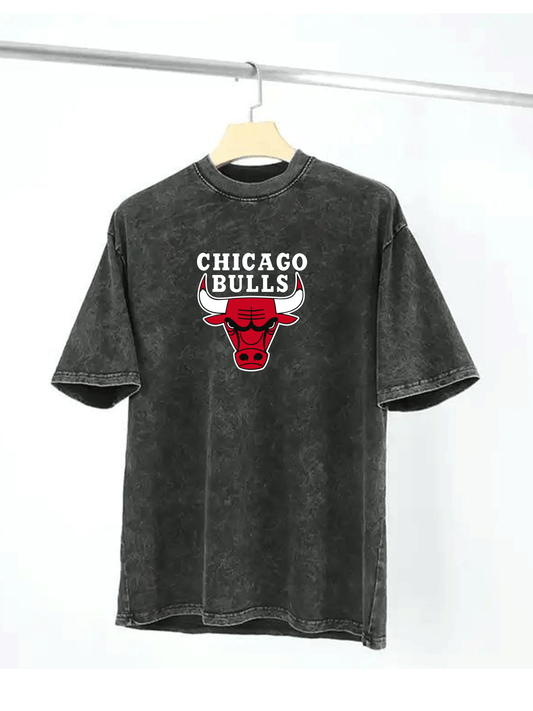 Bulls Acid Wash Grey Tshirt