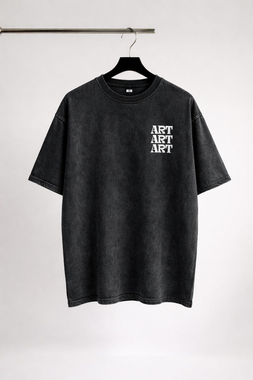 Art Acid Wash Oversized T-shirt - Grey