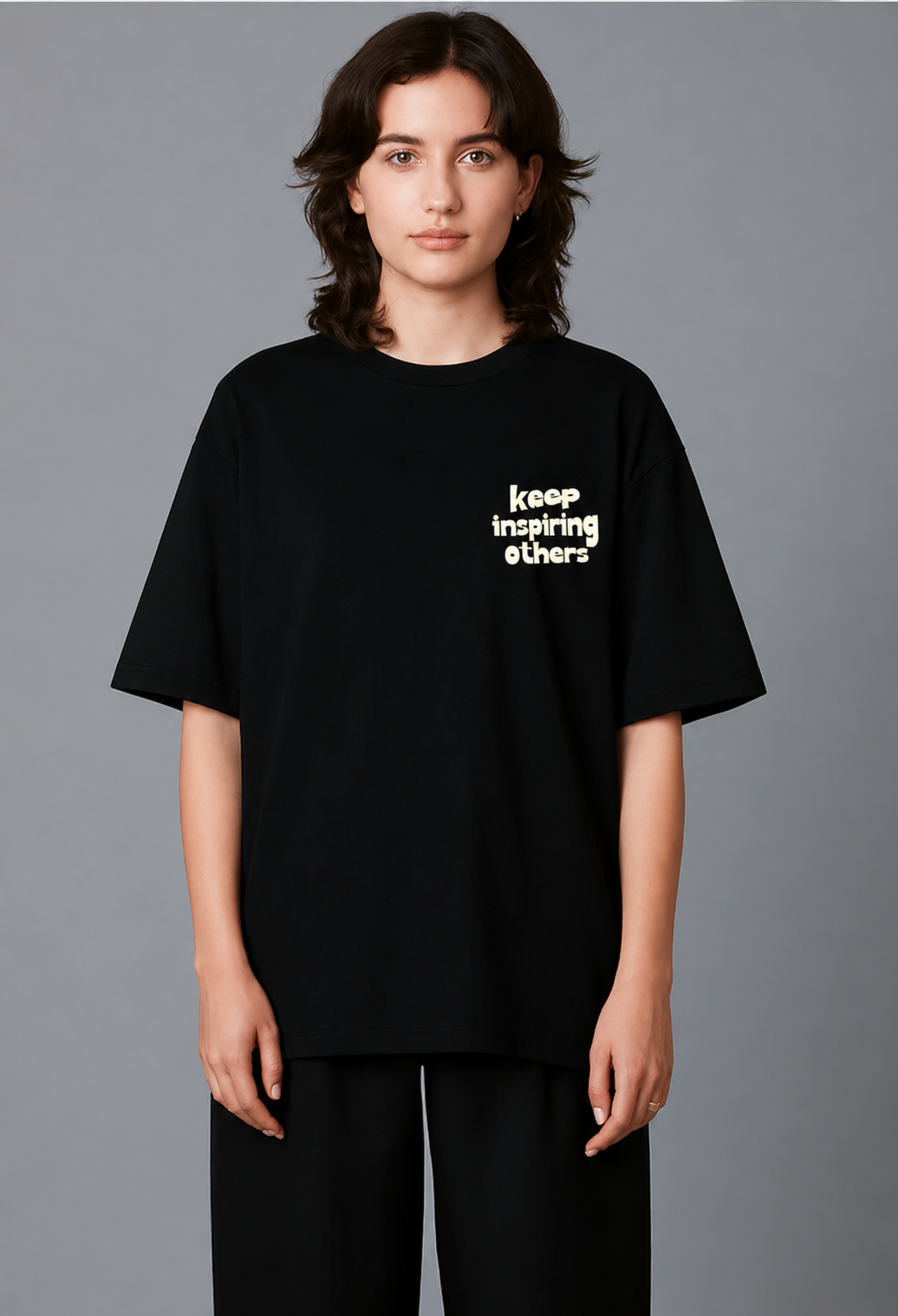 Keep Inspiring Oversized Tshirt - Black