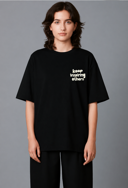Keep Inspiring Oversized Tshirt - Black
