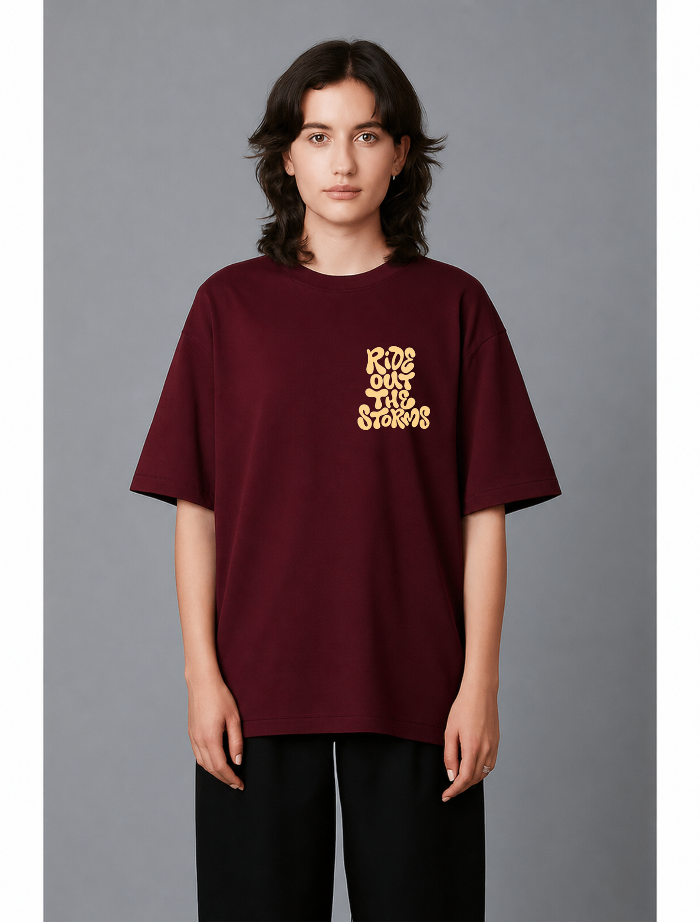Ride Out Oversized Tshirt - Maroon