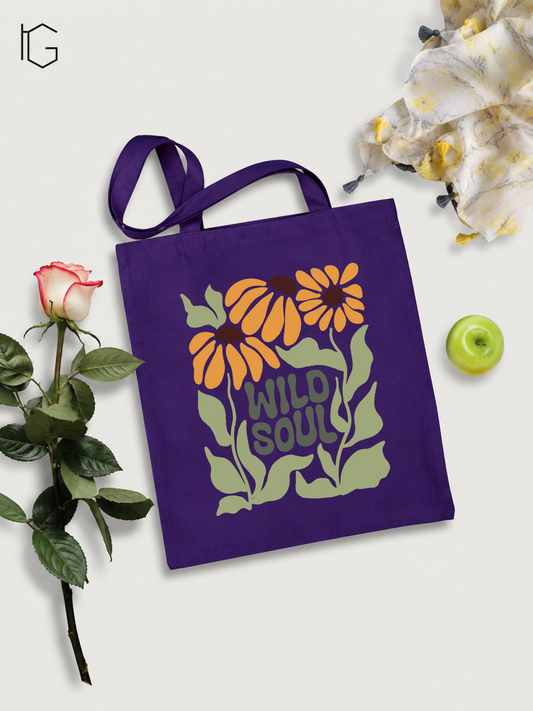 Wild Soul Canvas Open Tote Bag - Purple