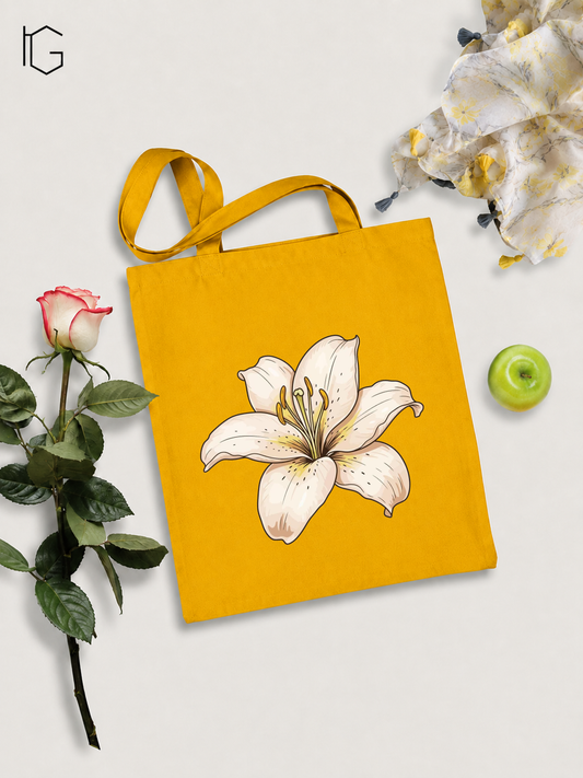Lily Canvas Open Tote Bag - Bright Yellow