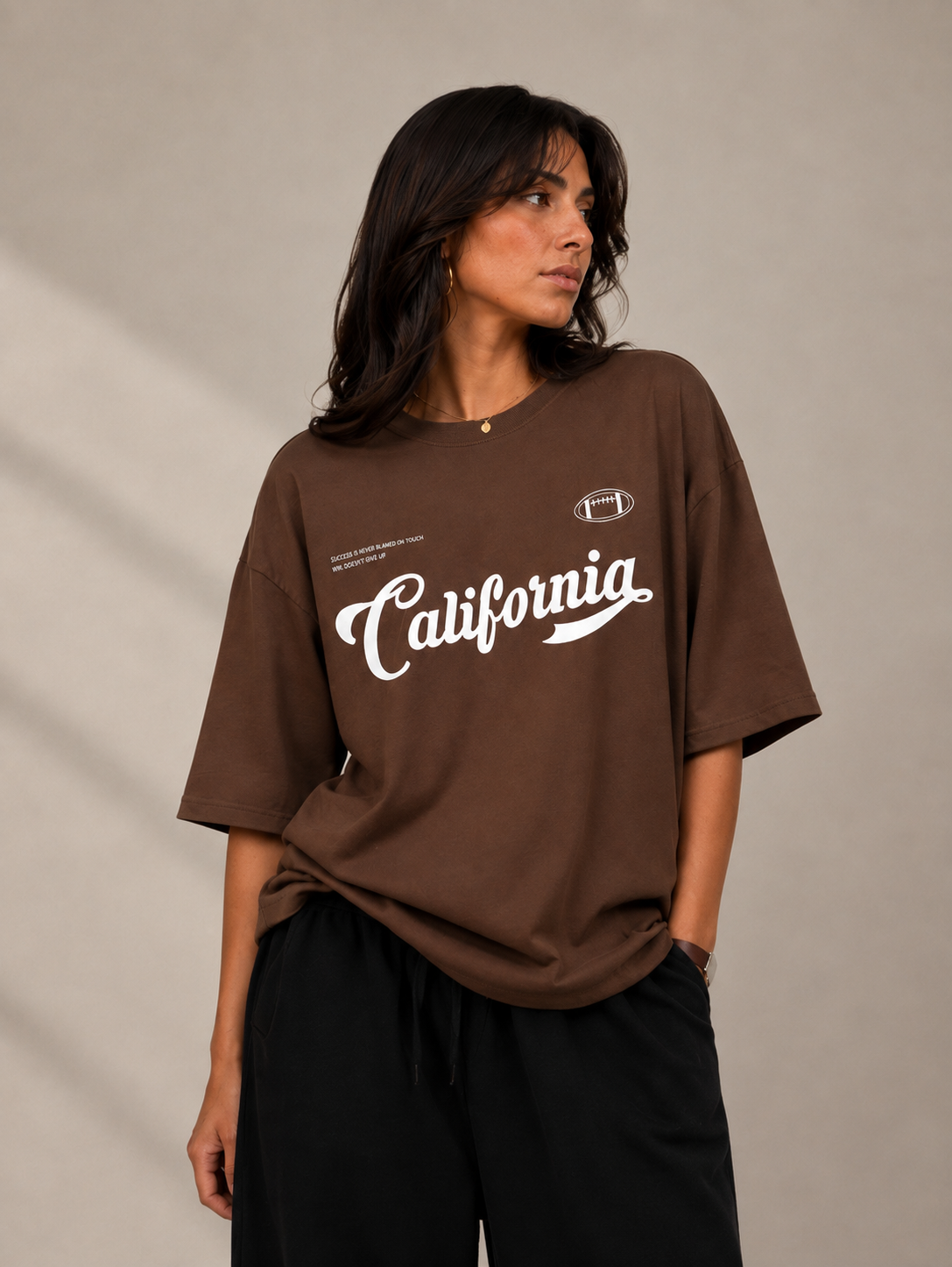 California Oversized Tshirt - Brown